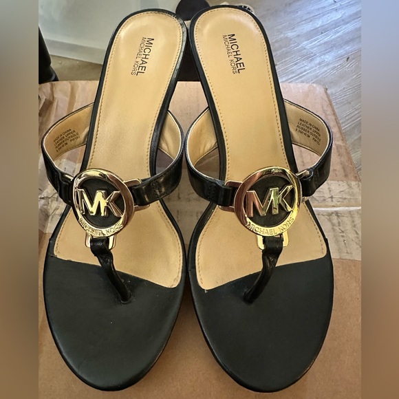 MICHAEL Michael Kors Shoes - Michael Kors Black Leather Wedges